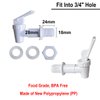 Replacement Cooler Faucet 2 White and 2 Blue Water Dispenser Tap Set. BPA Free Plastic Spigot..