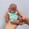 Mire & Mire 7" Boy Reborn Baby Dolls Silicone Full Body Soft Mini Realistic Newborn Baby Dolls Real Life Tiny Baby Doll with Feeding Accessories（Green）
