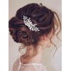 Catery Wedding Hair Comb Pearl Side Combs Rhinestones Hair Jewelry Crystal Hair Pieces Decorative Bridal Hair Accessories for Women and Girls (SILVER)