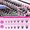 FANXITON DIY Lash Extension Kit Volume Lash Clusters 40D+50D D Curl Individual Lashes Lash Clusters Kit Thick Eyelash Extension Kit 280pcs Thin Band Cluster Lashes Lash Bond and Seal and Lash Tweezers