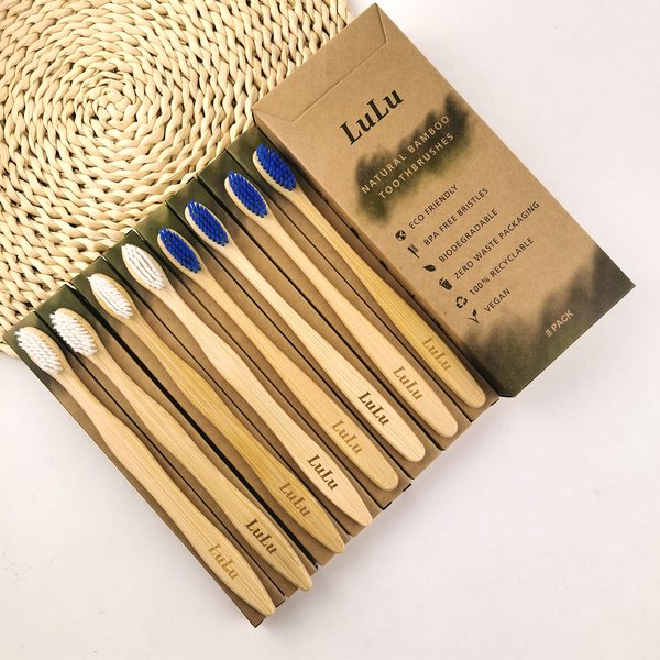 Natural Bamboo Toothbrush - Charcoal Clean Toothbrush for Oral Care Teeth Cleaning - Environmentally Friendly Organic Medium Soft Bristle Brushes
