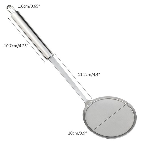 cnomg Stainless Steel Skimmer Strainer,Stainless Steel Fat Skimmer Spoon Fine Mesh Food Strainer for Grease, Gravy and Foam with Long Handle
