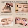 Embagol 3 Lash Layers Lash Mannequin Head For Eyelash Extension, Lash Extension Practice Face for Beginners Reusable Makeup Massage Training Supplies