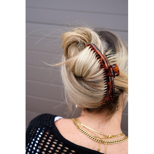 KAXI The ORIGINAL Hold Everything Hair Claw - Perfect for Thick & Thin Hair Straight, Wavy & Curly | Strong Clip With 52 teeth & Many Colors to Choose (Dark Tortoise)