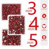 qiipii Red Crystal Resin Rhinestones for Crafting Siam Red Flatback Rhinestones 3mm 4mm 5mm Non-Hotfix Ruby Red Stones Diamonds Crystals Gems for Nails Face Eyes Makeup Body Tumblers Bottle DIY Crafts