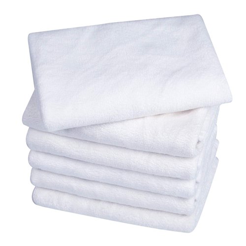 KLNYOO Microfiber Facial Cloths for Face, Eye, Lips Fast Drying Reusable Washcloth Ultra Soft Face Towels Makeup Remover Cloths 12inch x 12inch 6 Pack White