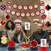 LARRAZABAL Casino Theme Party Decorations, Poker Party Decorations Include Happy Birthday Banner Hanging Swirls and Honeycomb Centerpiece Casino Poker Theme Birthday Party Supplies