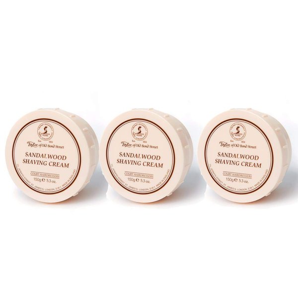 Taylor of Old Bond Street Sandalwood Shaving Bowl, 5.3-Ounce Pack of 3 (3)