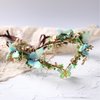 MOSTORY Woodland Butterfly Flower Crown - Handmade Fairy Headpiece Elf Circlet Forest Tiara for Women Girls Spring Wedding Renaissance Party Gold Green