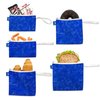 Nordic By Nature Reusable Sandwich Bag Snack Bags - Value Pack of 5 Dual Layer Lunch Baggies - Dishwasher Safe - Eco Friendly Cloth Wraps - Easy Open Zipper (Gamer Blue)