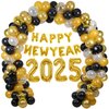 2025 New Years Balloon Arch Garland Kit, 2025 New Years Eve Party Supplies with Happy New Year Banner 32" 2025 Foil Balloons for Happy New Year Decorations 2025 New Years Eve Party Decorations