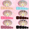 336 Pieces 12 Sets Toenail Press Ons Fake Toe Nails Short Square False Toenails Glue-on Solid Color Full Cover Press on Nails Matte Fake Toenails for Women and Girls(Chic Colors)