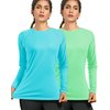 isnowood 2 Pack Long Sleeve UV Sun Protection Shirts for Women UPF 50+ Quick Dry Running Workout Tee Tops for Rash Guard Swimming Fishing