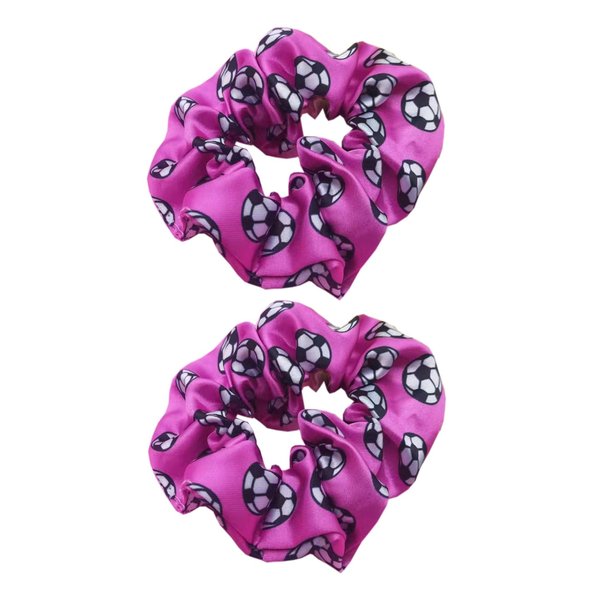 Women Girls Soccer Hair Scrunchie Football Hair Ties Soccer Hair Band Sport Hair Accessories Elastic Ponytail Holder 2 Pack TSFD29 (Purple)