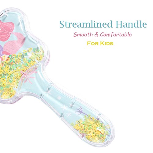 Mermaid Detangler Hair Brush, Star Shape Detangling Hair Comb Sequins Glitter Princess Comb Hairbrush Massage Scalp No Pain Detangler for Dry & Wet Hair Kids Girls Woman (Green)