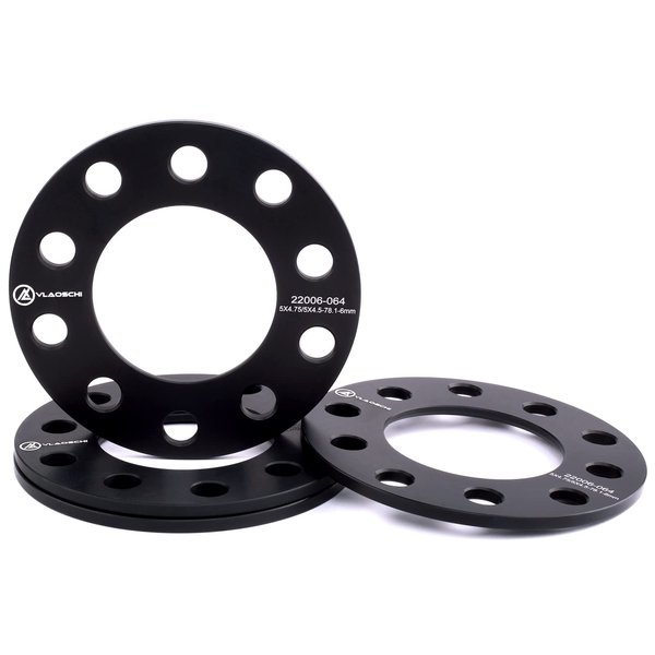 VLAOSCHI Black Forged 5x4.5 5x4.75 5x114.3 Wheel Spacers 1/4" (6mm) Compatible with Ford-Jeep-Toyota-Honda-Nissan 5 Lug for Wrangler Liberty Explorer Ranger Mustang Camry Tacoma Accord Civic-Pack of 4