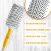GK HAIR Global Keratin Professional Curved Vented Brush 2.5 Inch for Blow Drying Styling Detangling Vent Brush with Pin Bristles & Non Slip Grip for Long Curly Tangled Straight & Thick Hair - Unisex