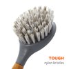 Full Circle Tenacious C Bamboo Dish Brush and Scraper - Kitchen Cleaning Tool Set for Cast Iron Cookware, Dishes, Pots, Sinks - Tough Nylon Bristles, Scrub Brushes with Handle