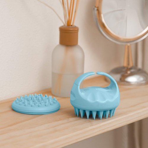 Flathead Products Hair Scalp Massager and Shampoo Brush for Shower Dandruff Removal - Wet and Dry - Encourages Growth - Includes 2 Massage Bundle