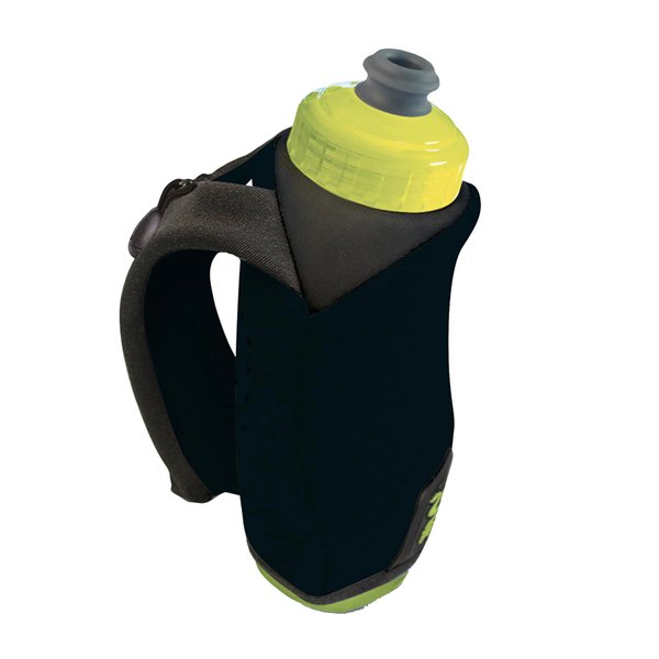 Amphipod Hydraform Ergo-Lite Handheld Water Bottle, BPA-Free Minimalist Insulated Hydration for Ultra-Running & Walking - Black/Green -10.5 oz