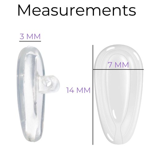 GMS Optical Air Bag Screw-in Silicone Nose Pads for Glasses, Sunglasses, and Eye-wear – 14mm (5 Pair)