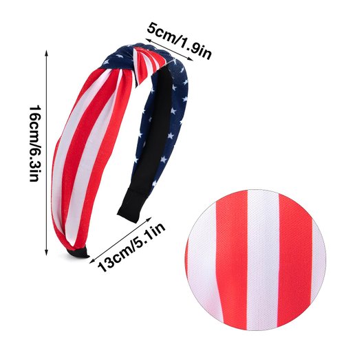 American Flags Wide Headband for Women Girls - 1Pcs Patriotic USA Flags Headband Red White and Blue Hair Band 4th of July of Hair Accessories Party Supplies for Women Men Independence Day Head Band