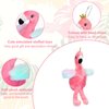 VercanMonth 24 Pcs Mini Stuffed Flamingo Plush Bulk for Girl Party Favors Birthday Flamingo Keychain with Glitter Crown Cute Flamingo Toys Pink Flamingo Stuffed Animal for Hawaiian Luau Party