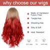 FUHSI Blonde Red Wigs for Women Long Wavy 13x4 HD Lace Front Wigs Honey Blonde Ombre Synthetic Red Wigs Pre-plucked for Girls Costume Party