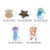 Fantarea Sea Marine Animal Model Ocean Creatures Sealife Toys Playsets 5 PCS Starfish Jellyfish Action Figure Toys for Boys Girls Kid Toddlers