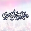 Lurrose Wedding Hair Comb Blue Rhinestone Hair Comb Hairpin Bride Vintage Flower Crystal Overtone Bridal Hair Accessories for Bridal Bridesmaid