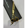 7INCHES AND 6.5INCHES PROFESSIONAL HAIR CUTTING AND THINNING SHEARS SET RAZOR EDGE BARBER SCISSORS HANDMADE SCISSORS RIGHT-HAND MADE OF HIGH CARBON STEEL (GOLDEN, 7)