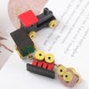 TOYANDONA 3pcs Doll House Train Christmas Table Centerpieces Wooden Christmas Train Toy Simulation Steam Train Miniature Train Statues Decor Mini Wooden Train Dining Table Sculpture Child