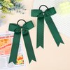 DEEKA 16 PCS Collegiate Style Cheer Bows Long Tail Skinny Cheer Bow Ponytail Holder Handmade Bows for Girls Teens Softball Cheerleader Sports -White