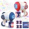 Eaglestone 2 Bubble Gun for Kids, Light Up Bubble Machine for Toddlers, 8 Hole Blower with 4 Refill, Automatic Bubble Maker for Bubble Blaster,Outdoor Toys, Birthday,Christmas Party Favor Gift