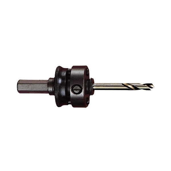 Starrett Quick Hitch Arbor, Carbide Tipped Pilot Drill, Easy Hole Saw Changes, Prevents Overtightening, 6.35mm Pilot, 11mm Shank, 5/8"-18 Thread - XA2