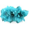 Triple Turquoise Apple Blossom Silk Flower Hair Clip with Teeth