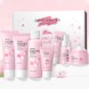 Skin Care Set JAPAN-SAKURA Women Beauty Gift Sets Skin Care Kit, Self-Care Skincare Set: Cleanser,Toner,Serum,Cream,Mud Mask,Eye Cream,Sunscreen, Facial Kit for Women Teen Girls Mom Daughter 7pcs