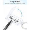 Uniclife 20 Pieces Key Tags 2 Inch Plastic Key Chain Tags with Ruled Blank Paper Labels Transparent Covers and Split Rings Sturdy Item Identifiers, White