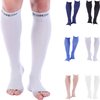 Doc Miller Open Toe Compression Socks Women and Men 30-40mmHg, Knee High Toeless Socks, Support Recovery from Shin Splints, Achilles Tendon and Varicose Veins 1 Pair Medium Grey