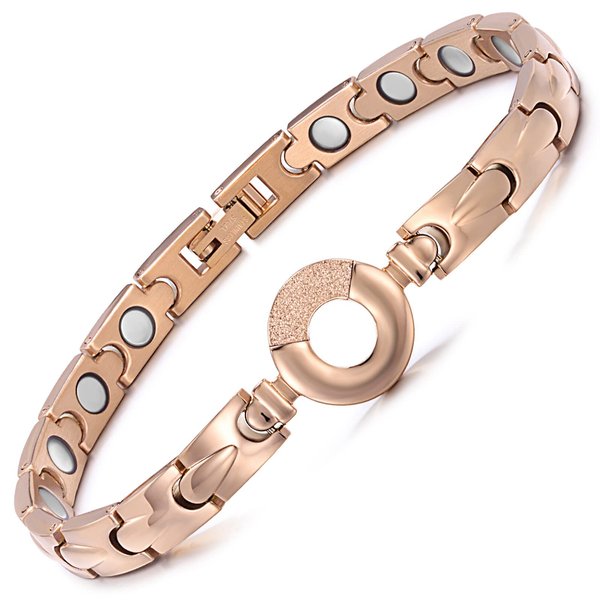 RainSo Womens Elegant Stainless Steel Magnetic Bracelets 3500 Gauss with Gift Box Adjustable