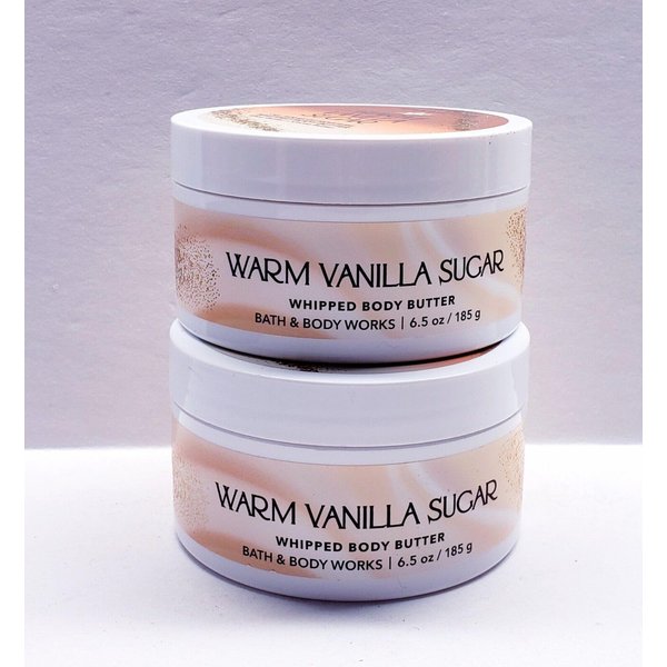 2 WARM VANILLA SUGAR Whipped bath Body Butter 6.5 oz