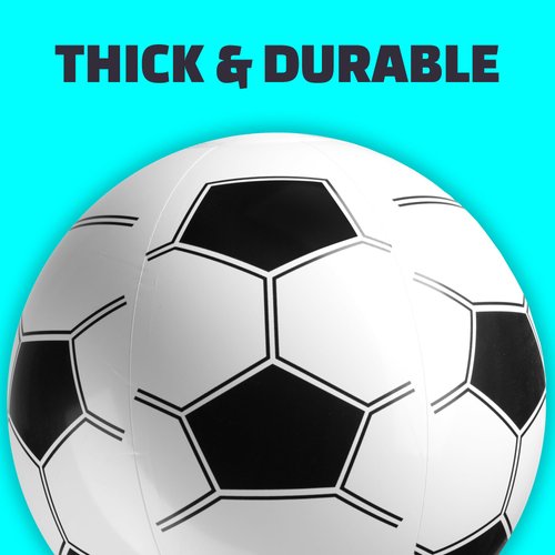 Inflatable Soccer Ball (Pack of 12) 16-inch, Beach Balls Bulk for Pool Beach Toys & Themed Soccer Party Decorations & Soccer Birthday Party Decorations, Soccer Party Supplies & Soccer Goodie Bags