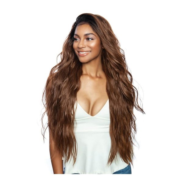 MANE CONCEPT Human Hair Blend Lace Front Wig Brown Sugar Natural Hair Line BSN202 Bryce (1B)