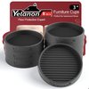 Yelanon Furniture Coasters - 8 Pcs 3”Round Furniture Caster Cups - Non Slip Pads Hardwood Floors Non Skid Grippers Rubber Furniture Feet - Anti Slide Floor Protector for Bed Couch Stoppers Black