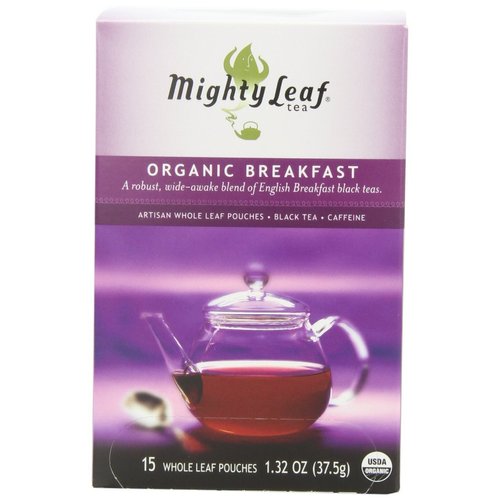 Mighty Leaf Black Tea, Organic Breakfast, 15 Pouches (Pack of 3)