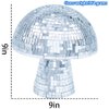 Mushroom Disco Ball for Party, Disco Mirror Reflective Ball, Mirror Disco Ball Mushroom Shape Home Art Decorations, Creative Resin Handicraft Ornaments, Silver (9IN)