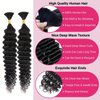 Human Braiding Hair 24 Inch Deep Wave Bulk Human Hair for Braiding No Weft 100% Unprocessed Brazilian Virgin Human Hair Extensions for Boho Braids Natural Color 100g (1Pack-2Bundles)