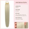 VAVANGA 28inch Long Ponytail Extension with Hair Tie, White Grey Yaki Straight Ponytail Thick Braiding Hair Ponytail Natural Fake Pony Tails Hairpiece for Women (#171/60)