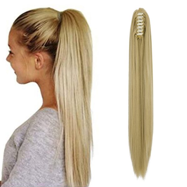 FUT Womens Claw Ponytail Clip in Hair Extensions 21 inches Long Straight Hairpiece