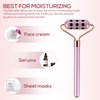Germanium Roller Uplifting Face Massager Beauty Roller for Skin Tightening & De-Puffing, Face, Eye, Chin, Neck Massager, Anti-Aging Wrinkles Reduces